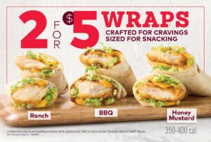 Arby's 2 for $5 Chicken Wraps