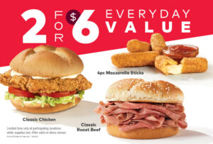 Arby's 2 for $6 Everyday Value