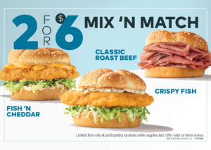 Arby's 2 for $6 Mix 'n Match