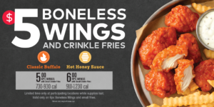 Arby's $5 Boneless Wings & Crinkle Fries