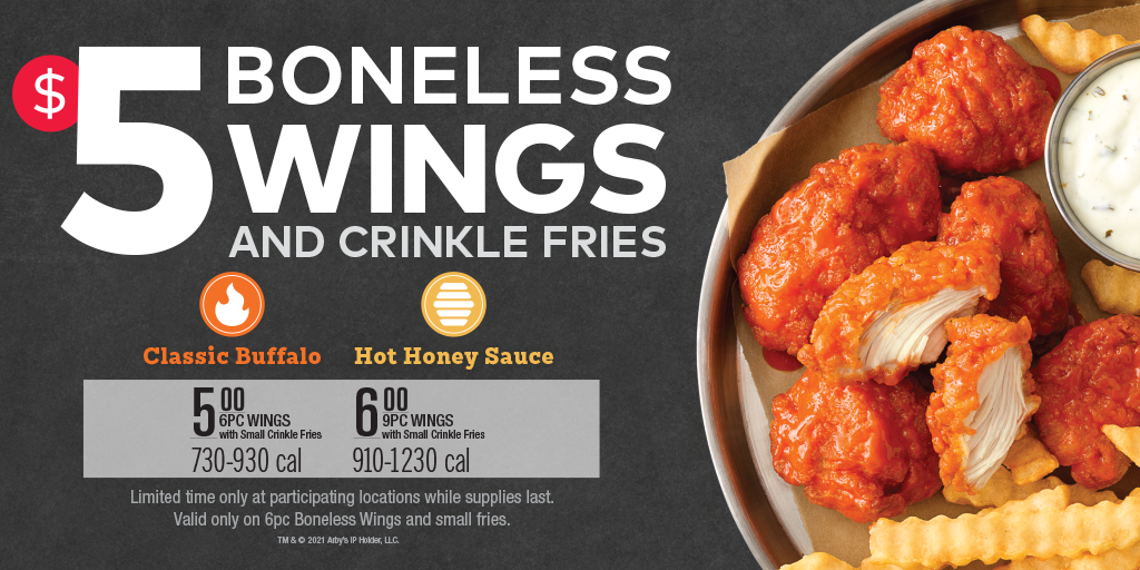 Arby’s 5 Boneless Wings & Crinkle Fries