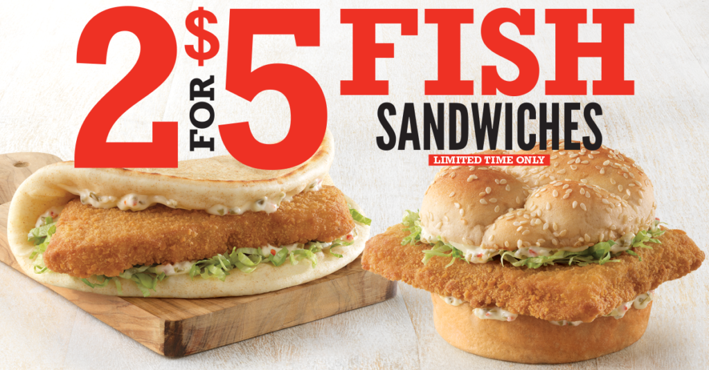 Arby’s 2 for 5 Crispy Fish Sandwiches Arby's RVA