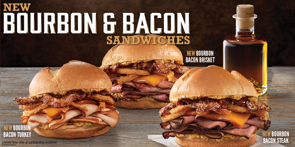 Arby’s New Bourbon & Bacon Sandwiches.