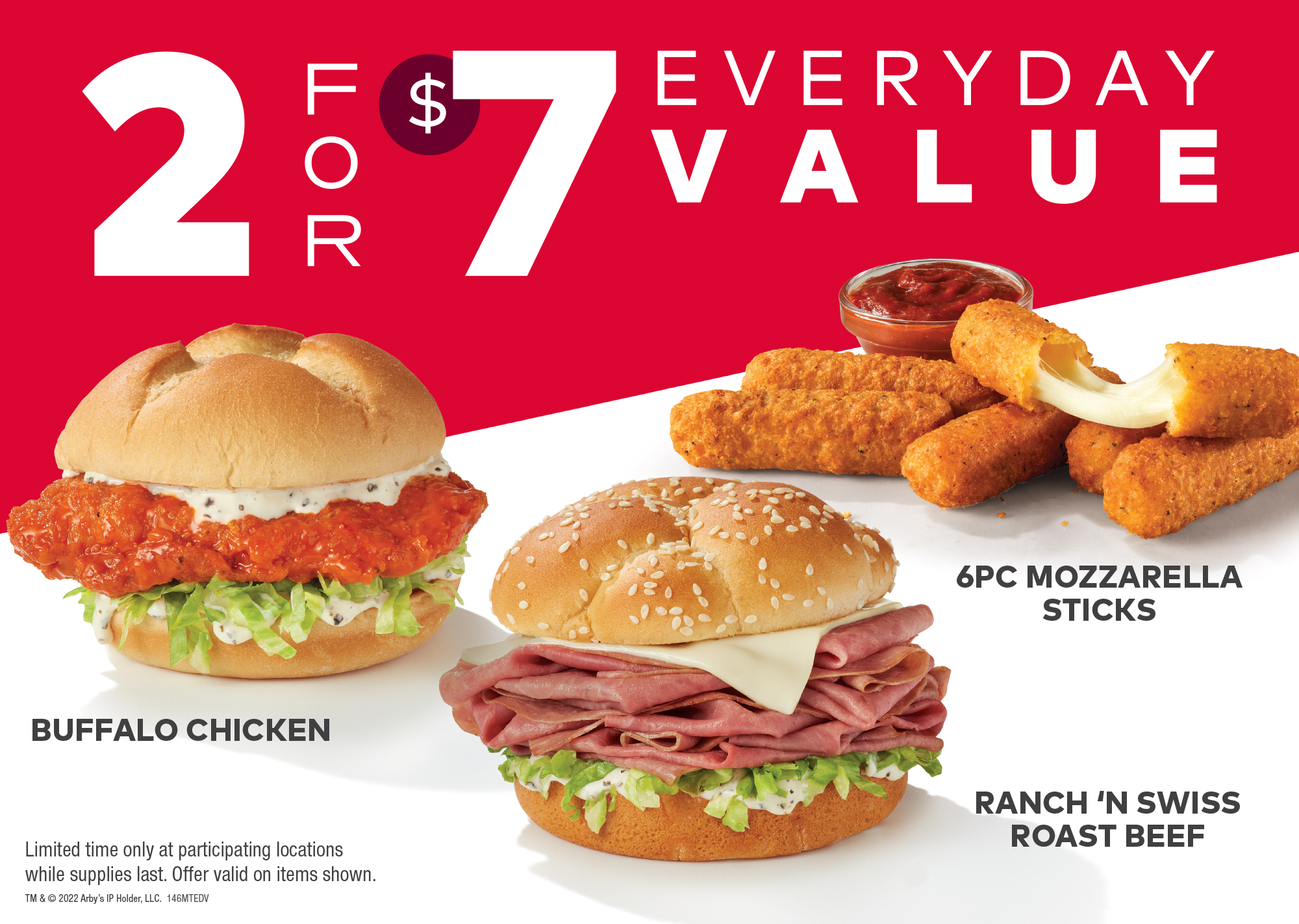 Arby’s 2 for 7 Everyday Value (10/31/22 12/25/22)