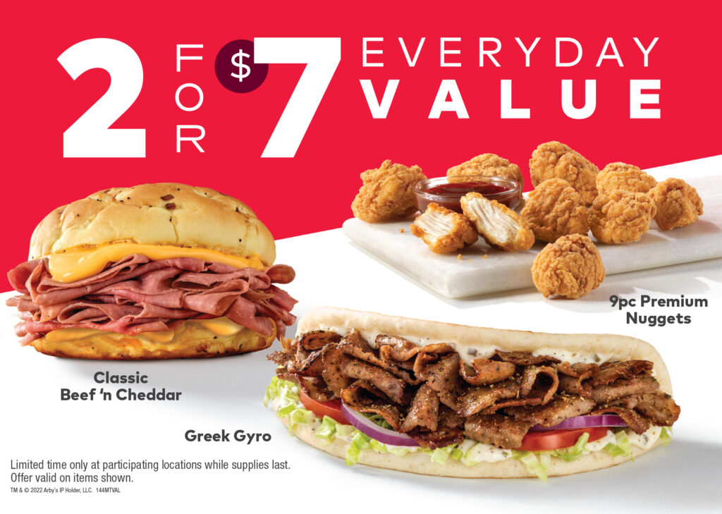 Arby’s 2 for 7 Everyday Value